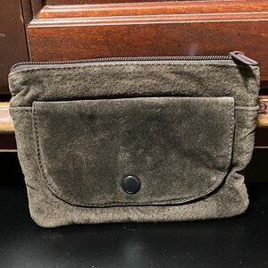 Vintage Grey Suede unisex pouch
